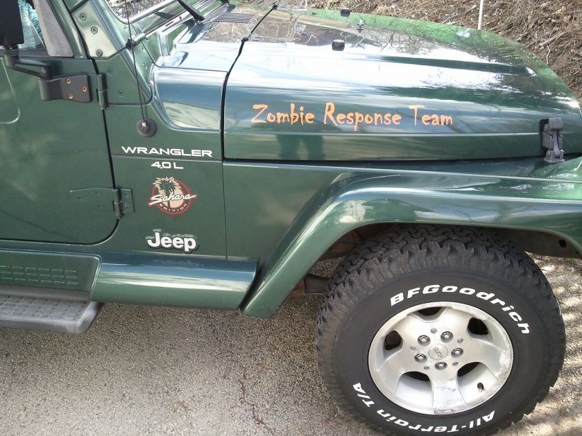 Jeep Rubicon Zombie Response Team Wrangler Decal Sticker