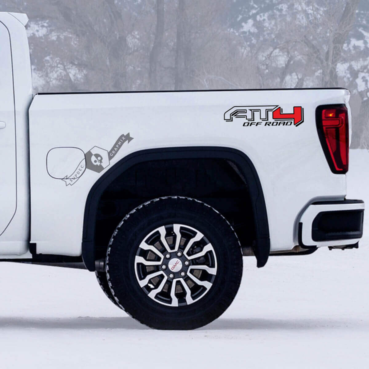 AT4 Off-Road Bed Side Vinyl Decals Set for GMC Sierra 1500