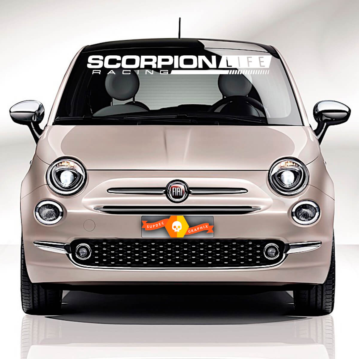 Fiat 500 ABARTH Windshield Scorpion Decal side Graphics stripes
