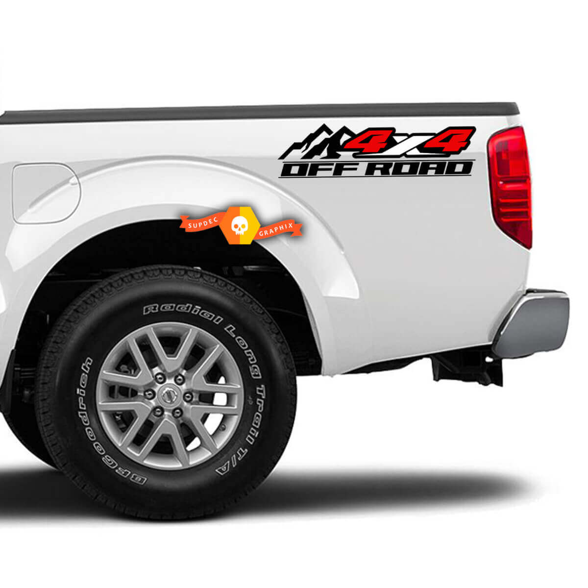 4x4 Off Road Mountain Bed Side Vinyl Decals Kit for Nissan Frontier