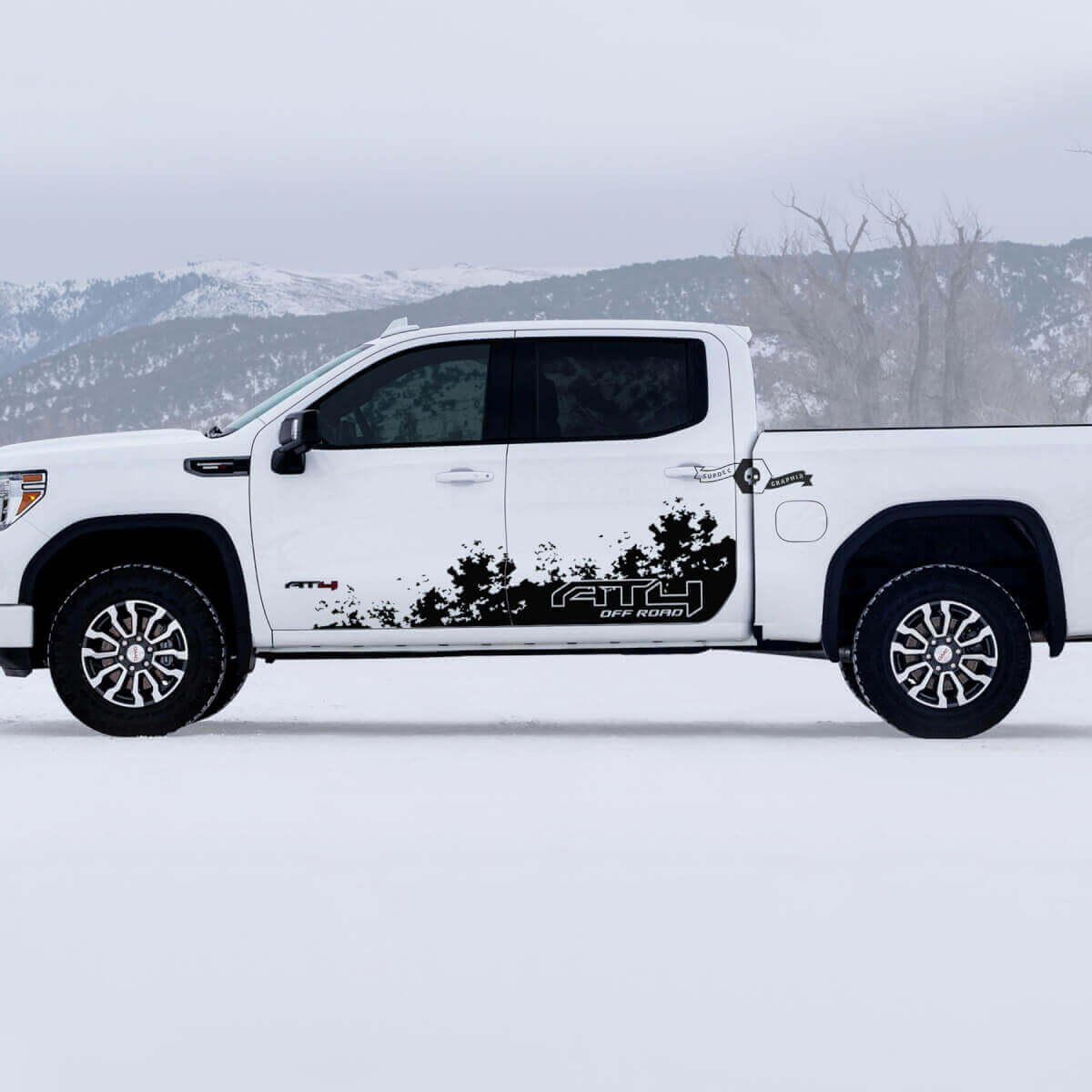 AT4 Off-Road Mud Splash Side Door Vinyl Decals Kit for GMC Sierra 1500
