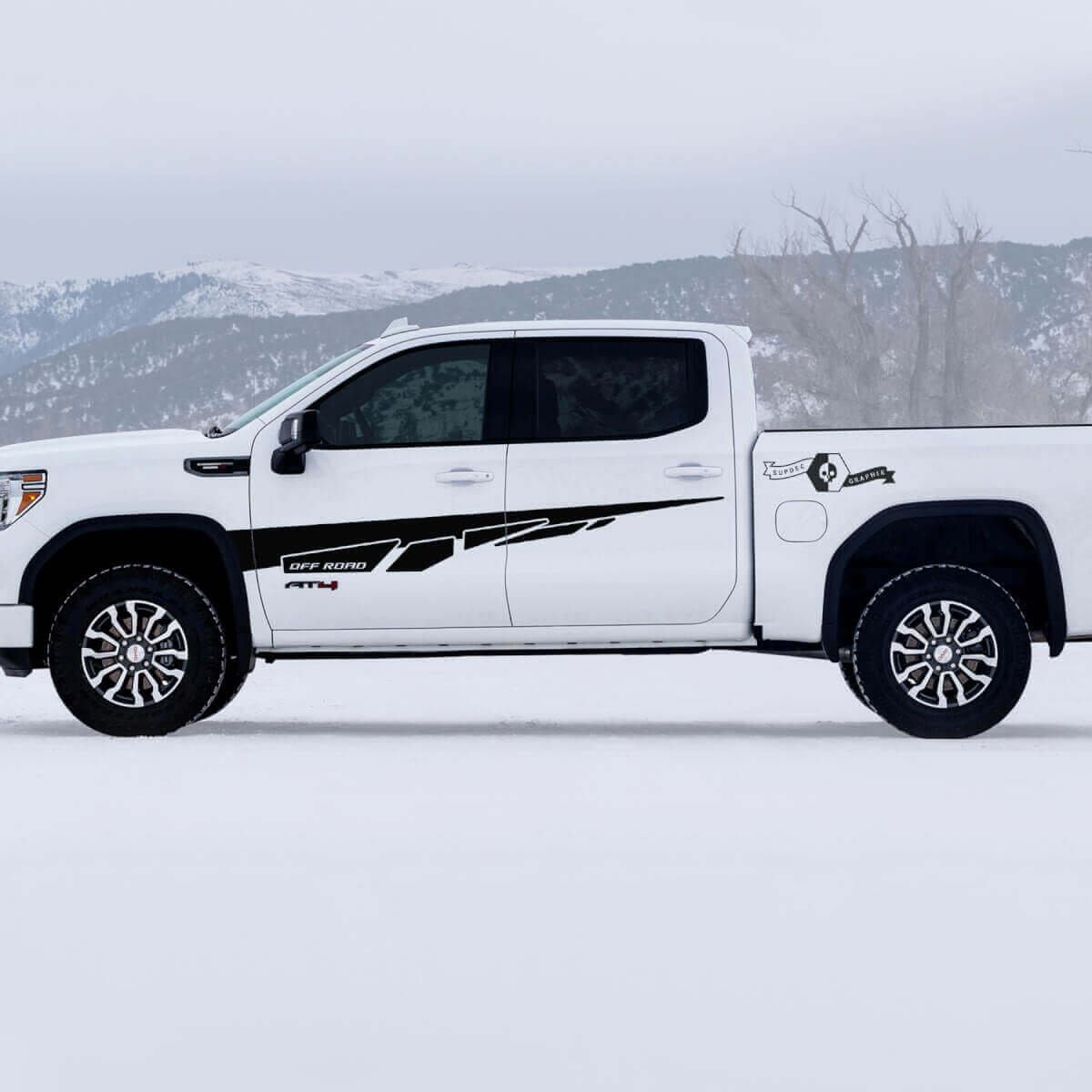 AT4 Off-Road Side Door Vinyl Decals Set for GMC Sierra 1500