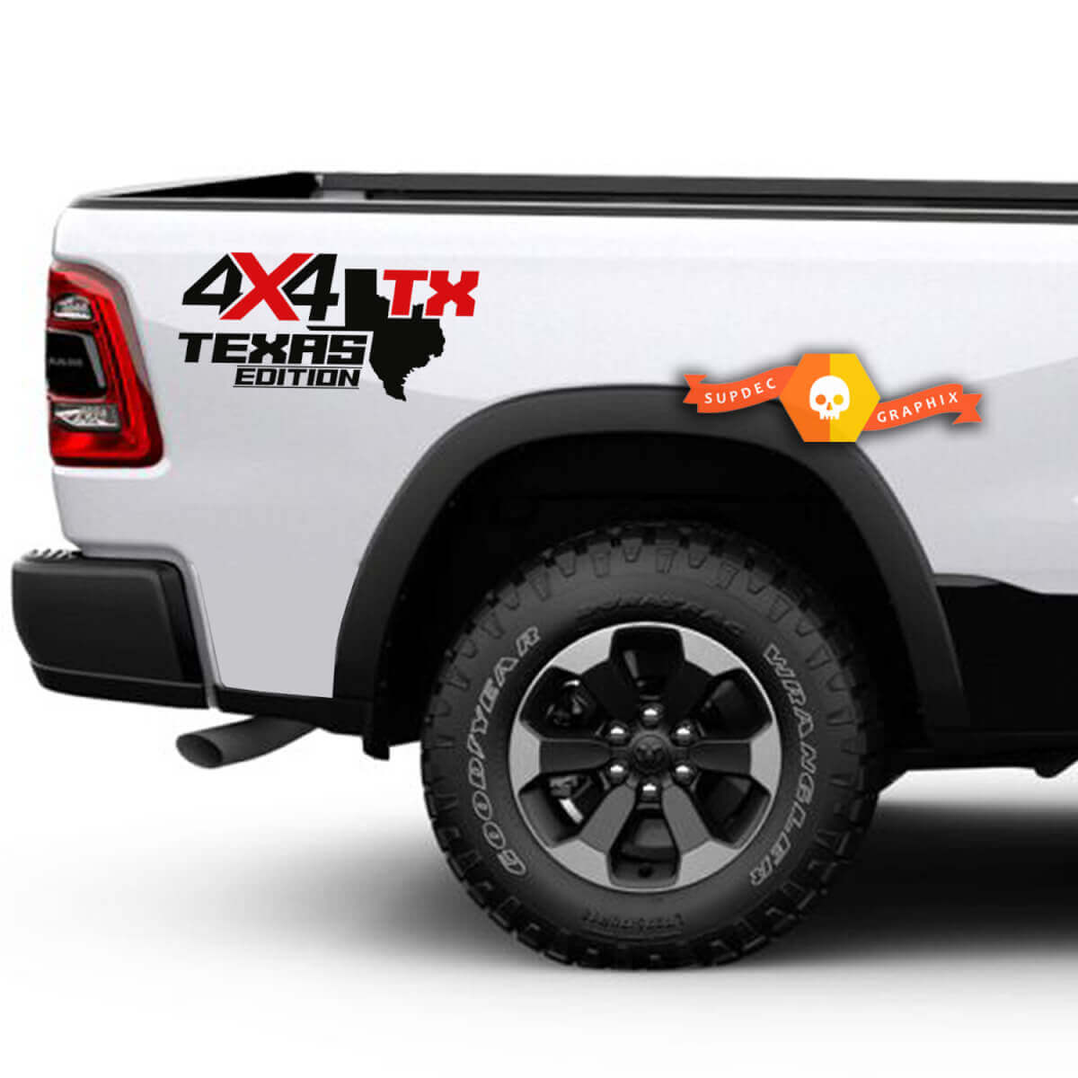 4x4 TX Texas Edition Bed Side Vinyl Decal Pair for Trucks