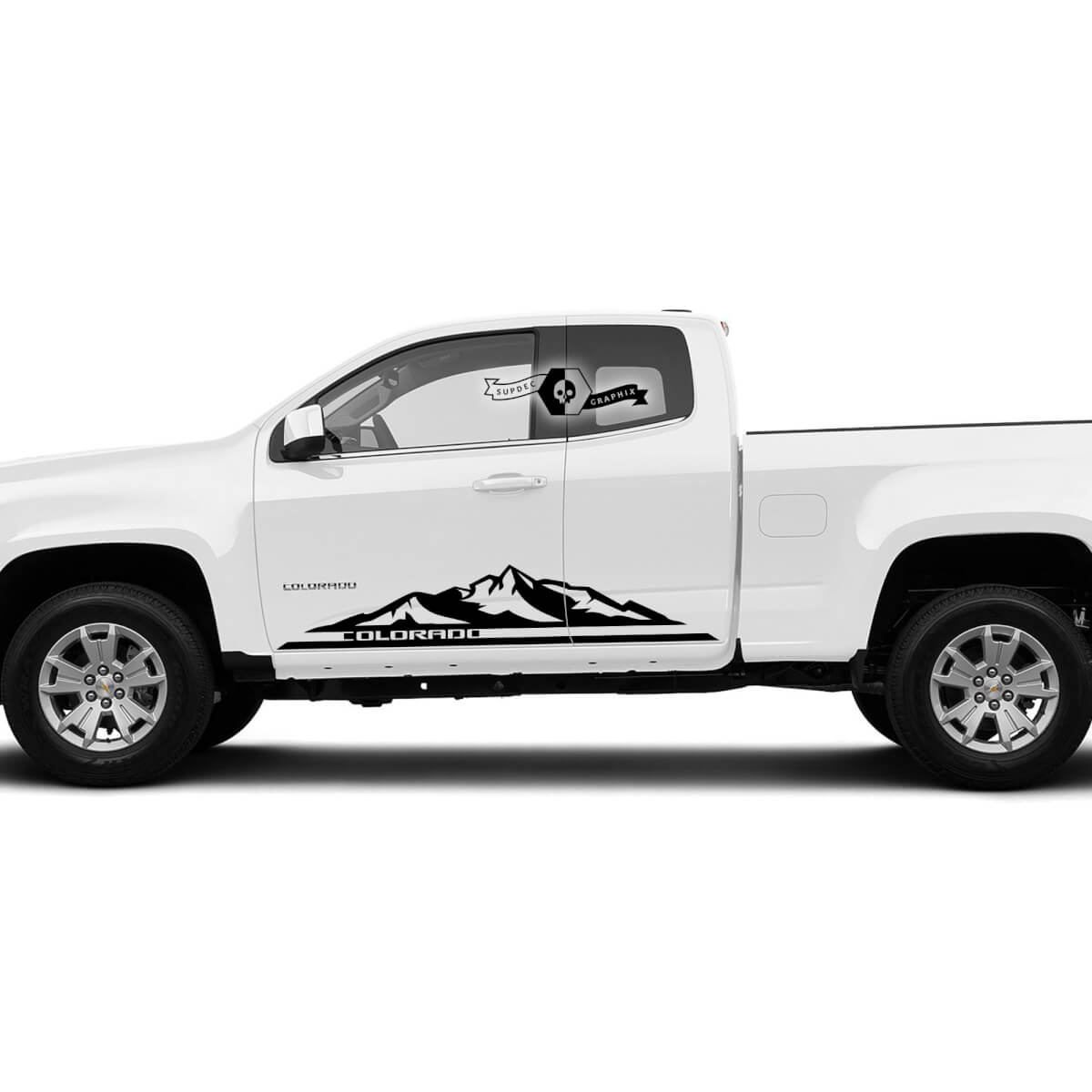 Pair Doors Mountains Colorado Vinyl Sticker Decal Graphic 2022+  2023+ Chevy Extended