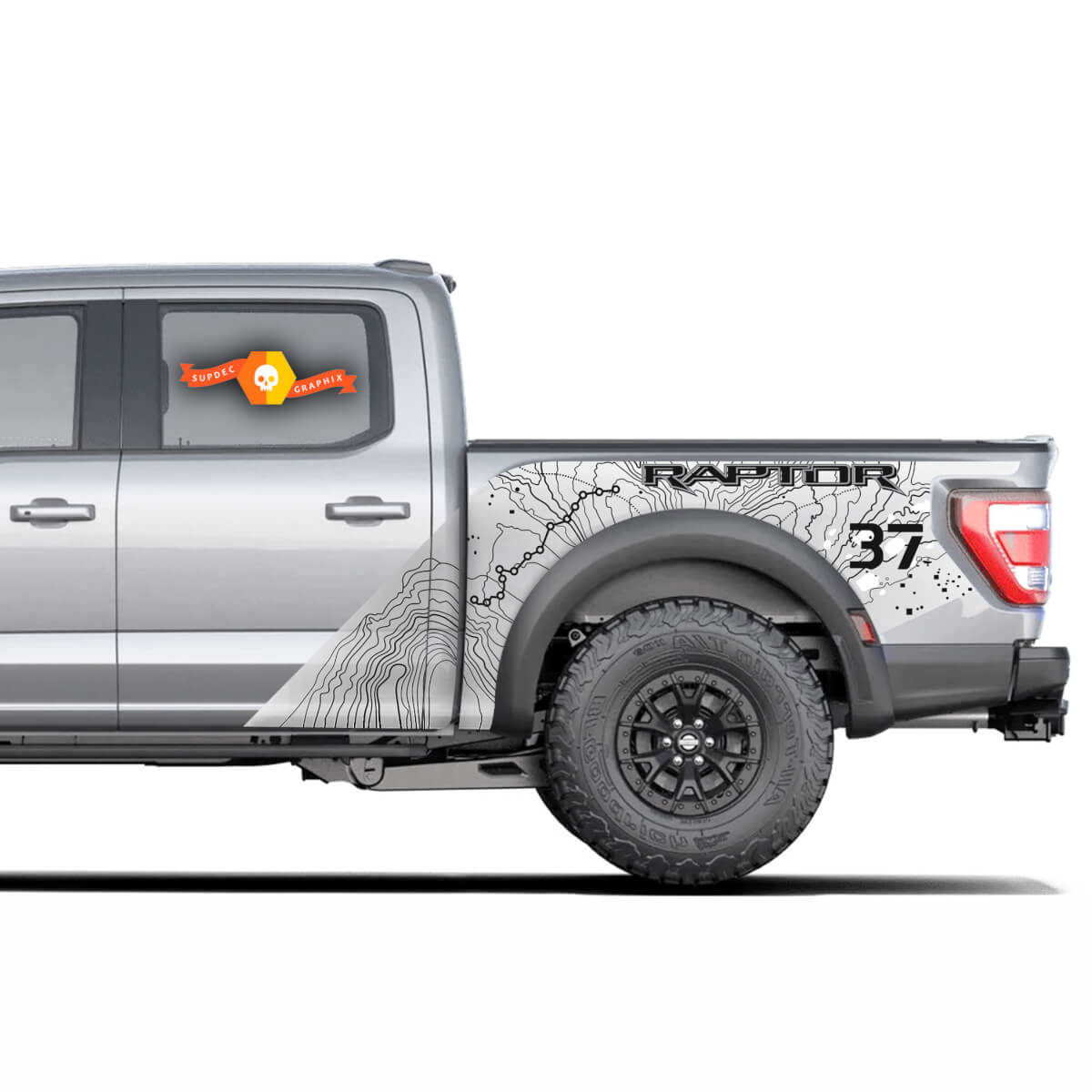 2x F-150 Ford Raptor 2023 SVT 37 Package Topographic map Splash Decal Graphics Decals Stickers