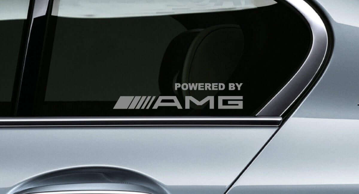 Powered By AMG Style Window Vinyl Decal Set for Mercedes-Benz