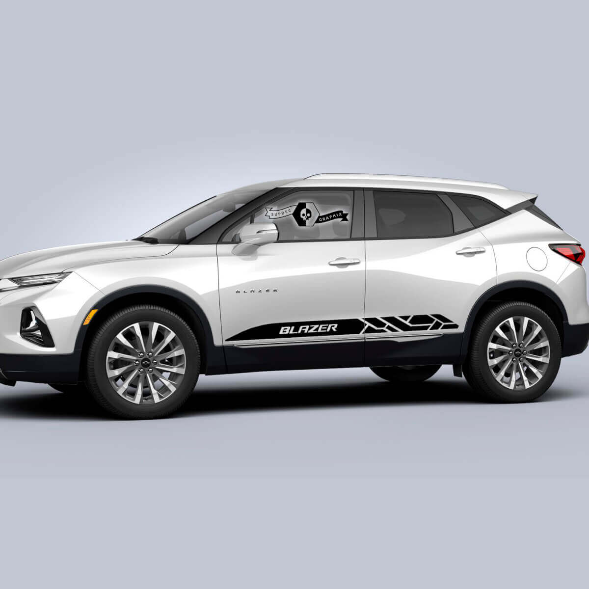 Pair Chevrolet Blazer 2023 Side Rocker Panel Door Stripe Logo Vinyl Decal Sticker