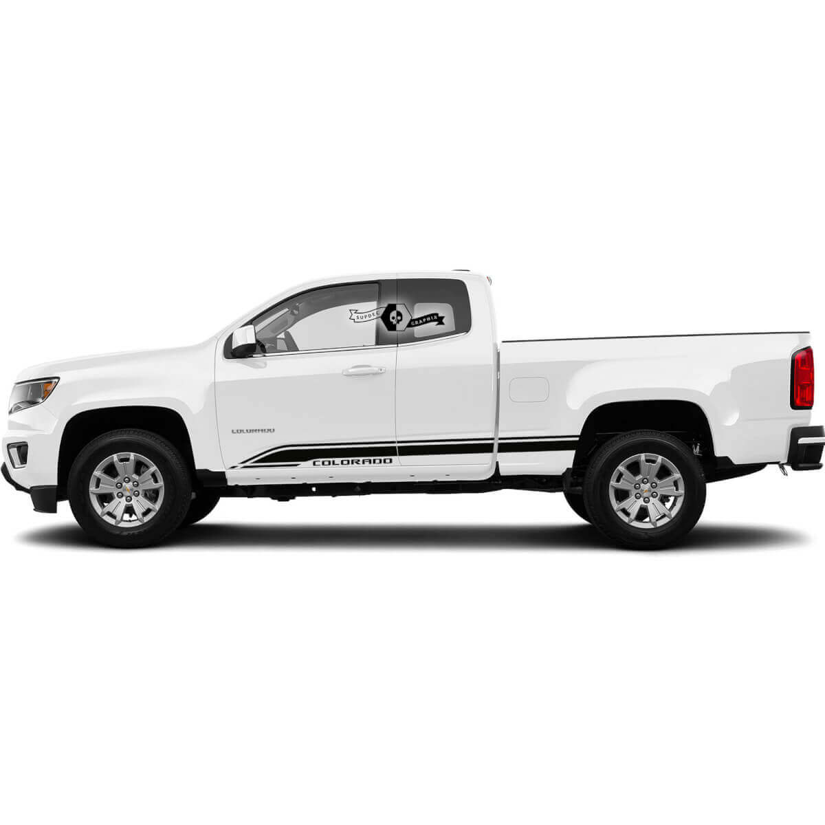 Pair Chevrolet Colorado Side Rocker Panel Stripes Line Trim Doors Vinyl Decal Sticker