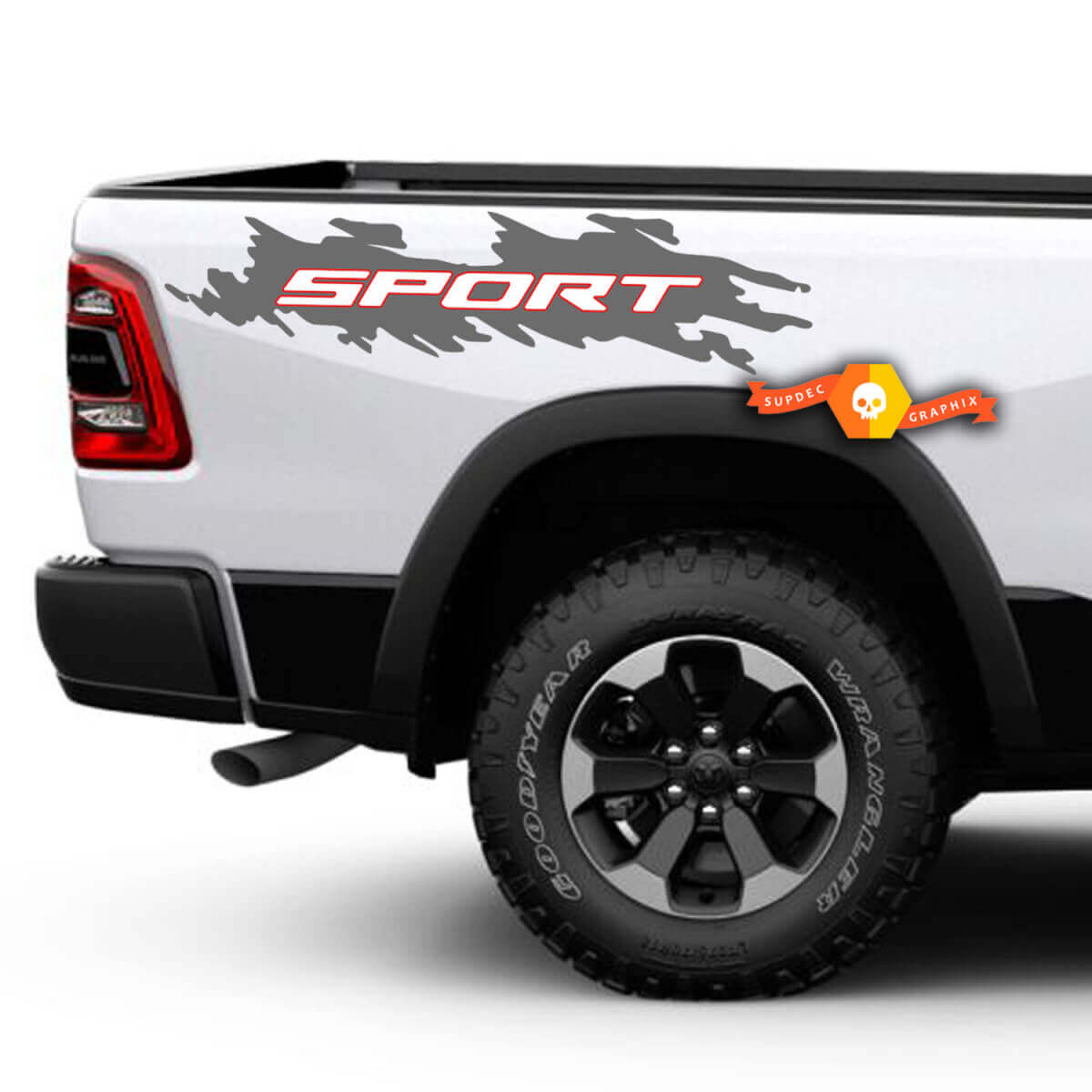 Pair Rebel Sport Bed Side Decal Sticker Graphics Vinyl Bedside 2017–2023 for Dodge Ram