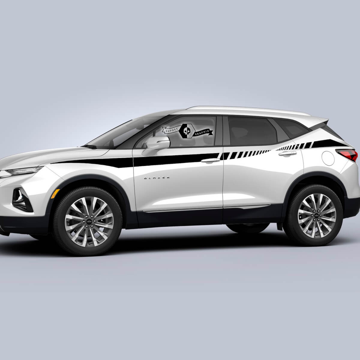 Pair Chevrolet Blazer 2023 Side Side Doors Up Stripe Fender Vinyl Decal Sticker