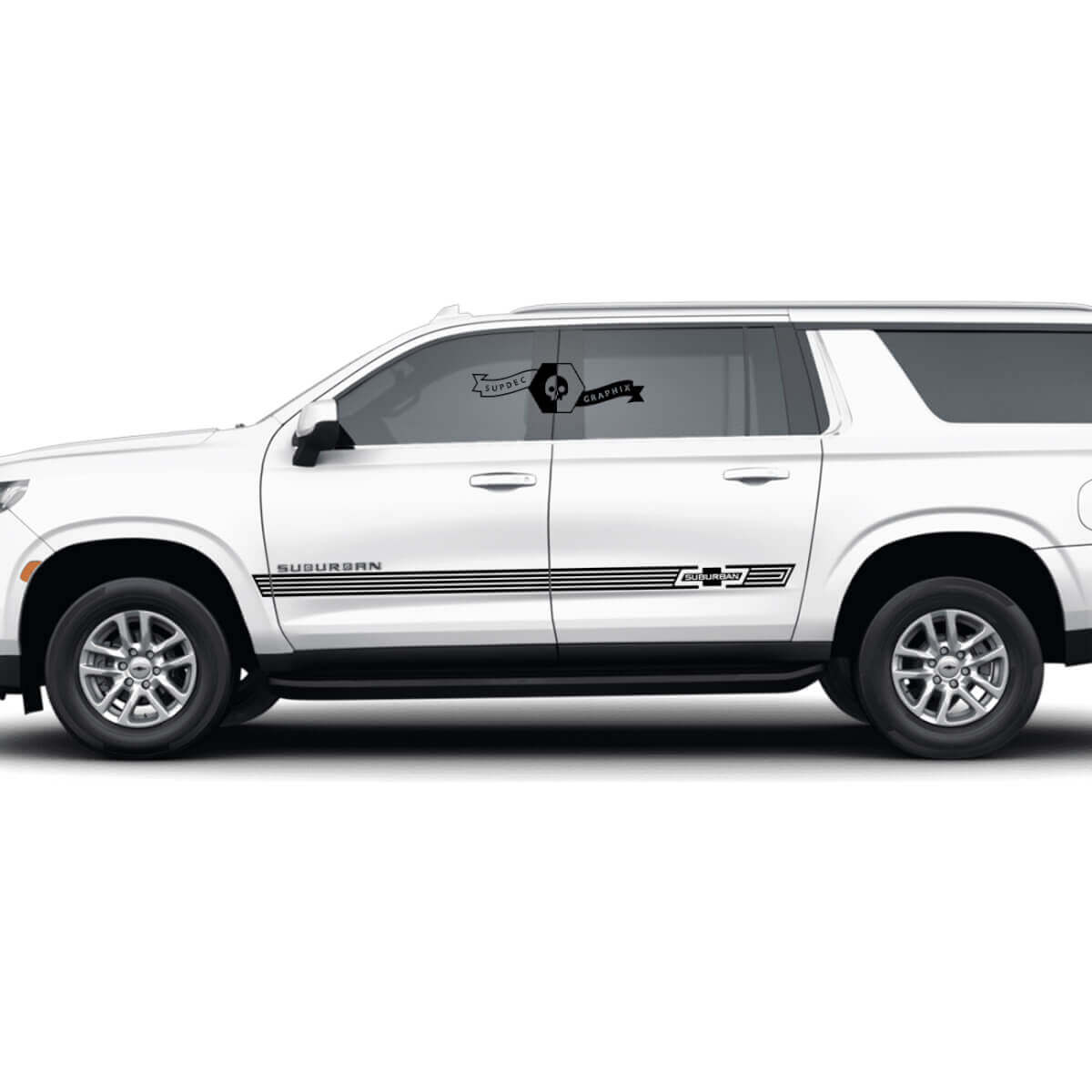 Pair Chevrolet Suburban Side Stripes Line Doors Trim Slim Vinyl Decal Sticker