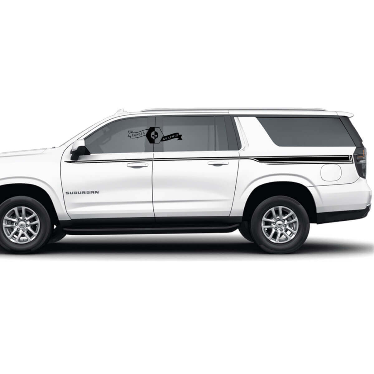 Pair Chevrolet Suburban Side Stripes Line Doors Up Trim Slim Vinyl Decal Sticker