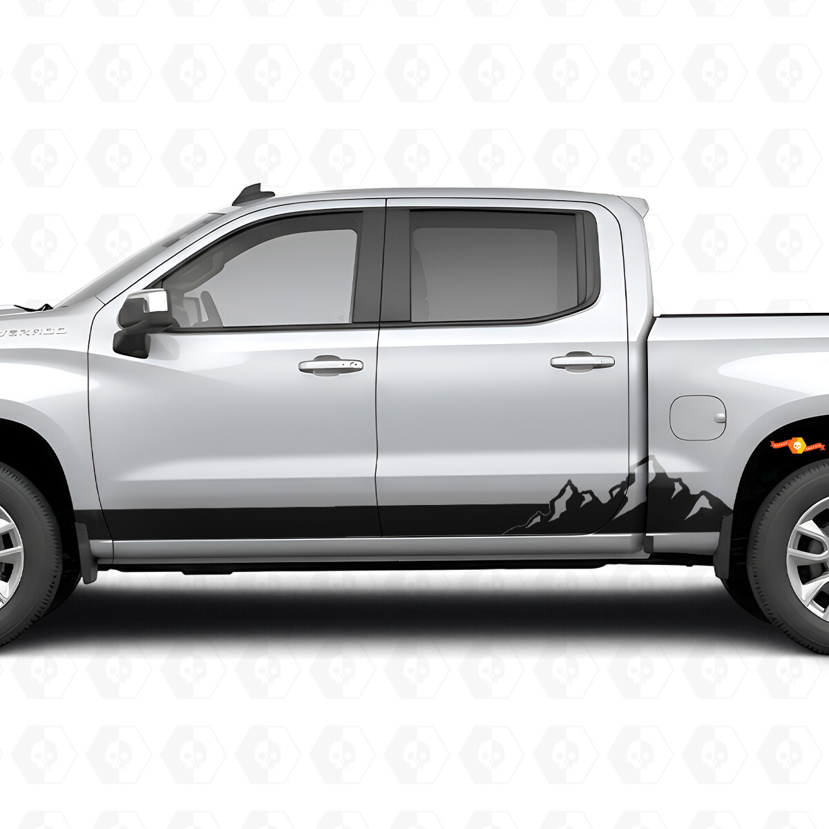 Mountain Range Door & Rocker Panel Vinyl Stripes for Chevrolet Silverado 1500 T1XX 2019-2026