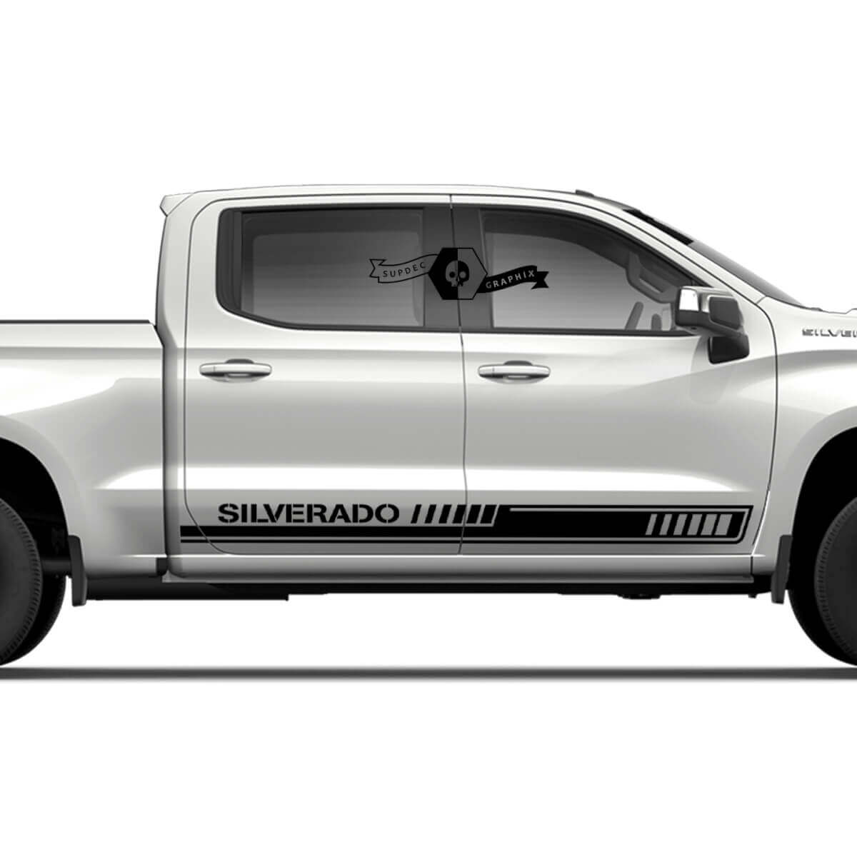 Pair Chevrolet Silverado Side Rocker Panel ARMY Doors Stripe Vinyl Decal Sticker