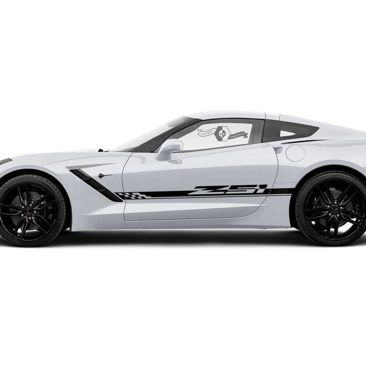 Checkerboard Flag Side Stripe Vinyl Decals Chevrolet Corvette Z51 