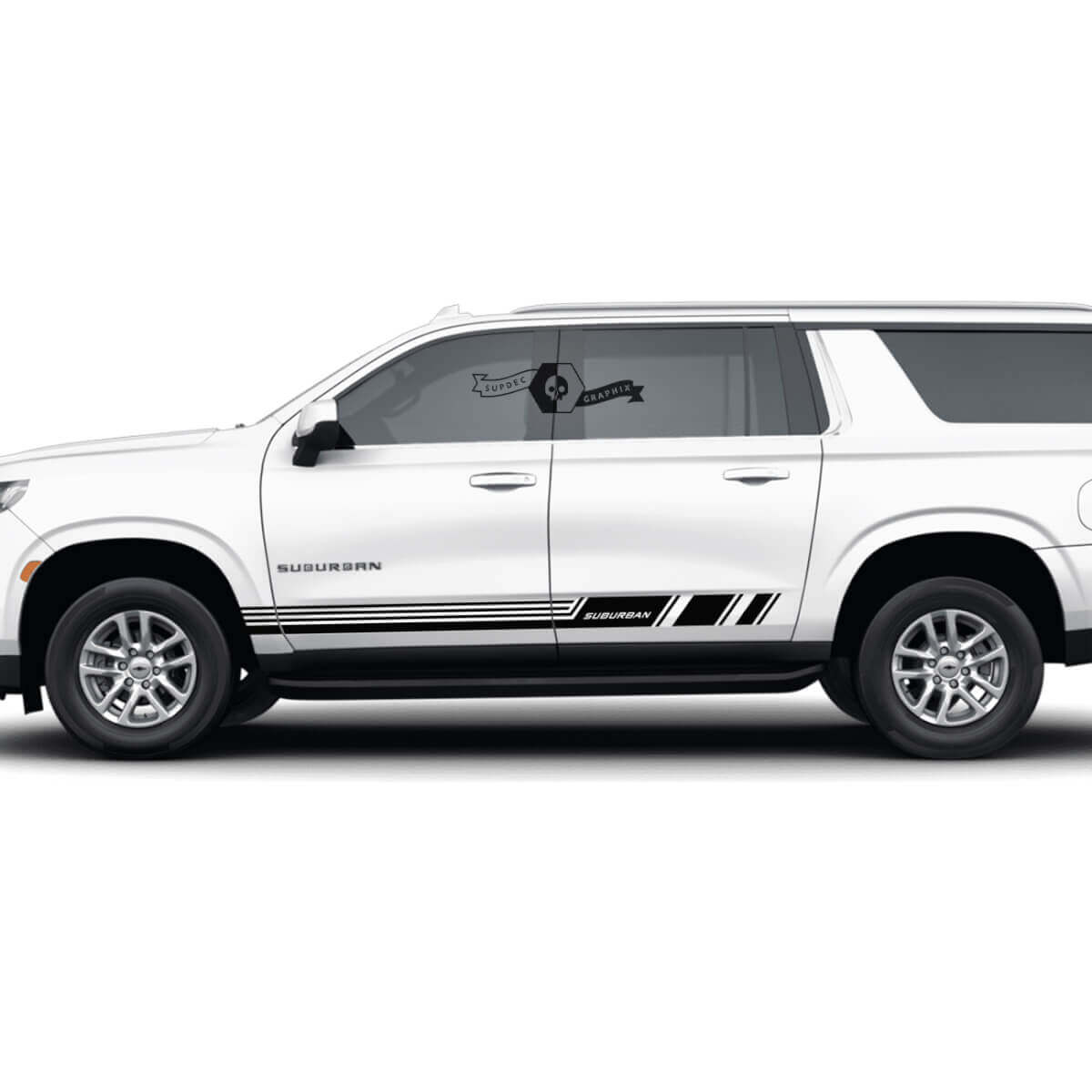 Pair Chevrolet Suburban Side Stripes Lines Doors Trim Vinyl Decal Sticker