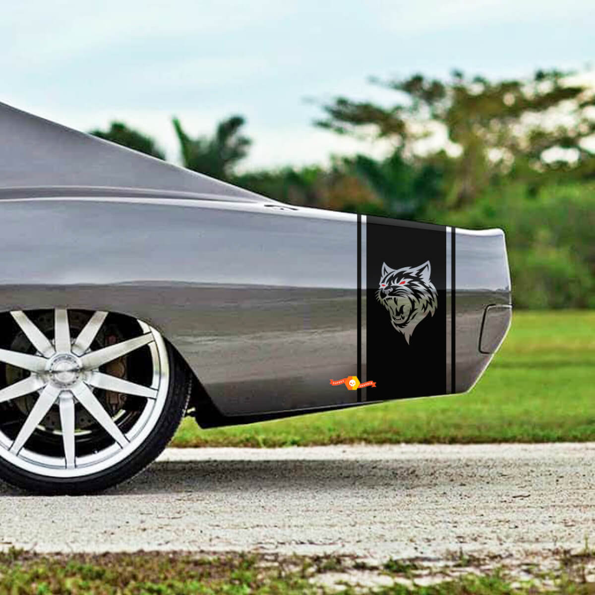 Wildcat Style Stripes Bedside Vinyl Decal Kit for Dodge Charger 1968-70