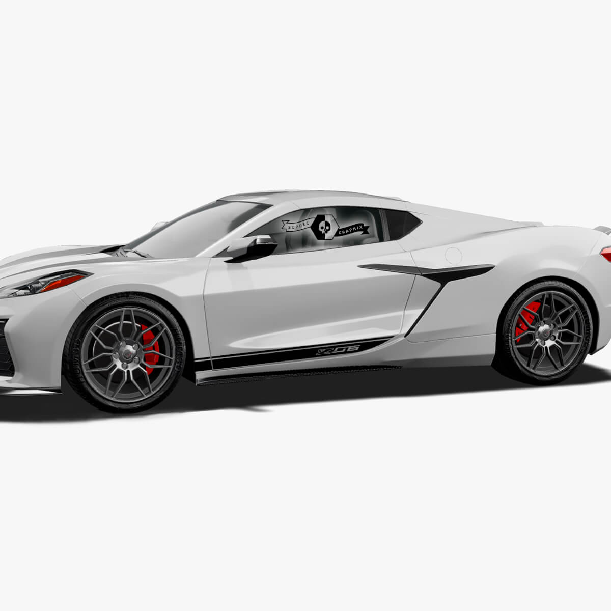 2x Chevrolet Corvette Side Doors Logo Z06 Vinyl Decal Sticker