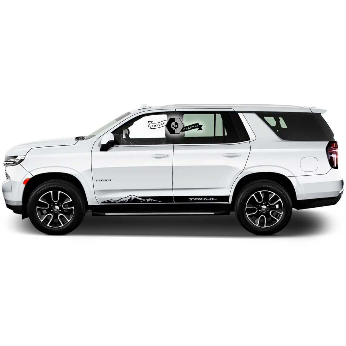 2X 2020 2021 2022 2023 + Graphics Chevrolet Tahoe Stripes Doors Rocker Panel Mountains Vinyl Decal Sticker