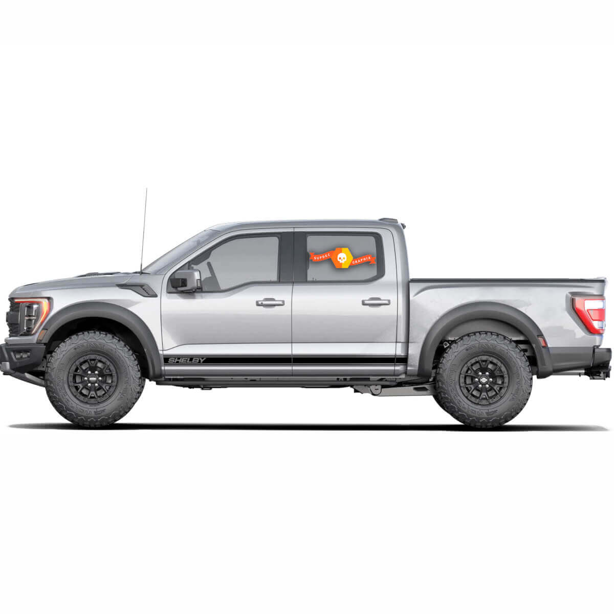 Shelby-Style Lower Side Stripes Vinyl Decals Pair for Musclecar truck 2022-23