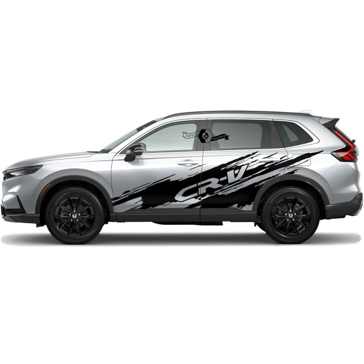 2x Honda CR-V  2020 2021 2022 2023 Side Doors Body Splash Logo Destroyed Vinyl Decal Sticker Graphics