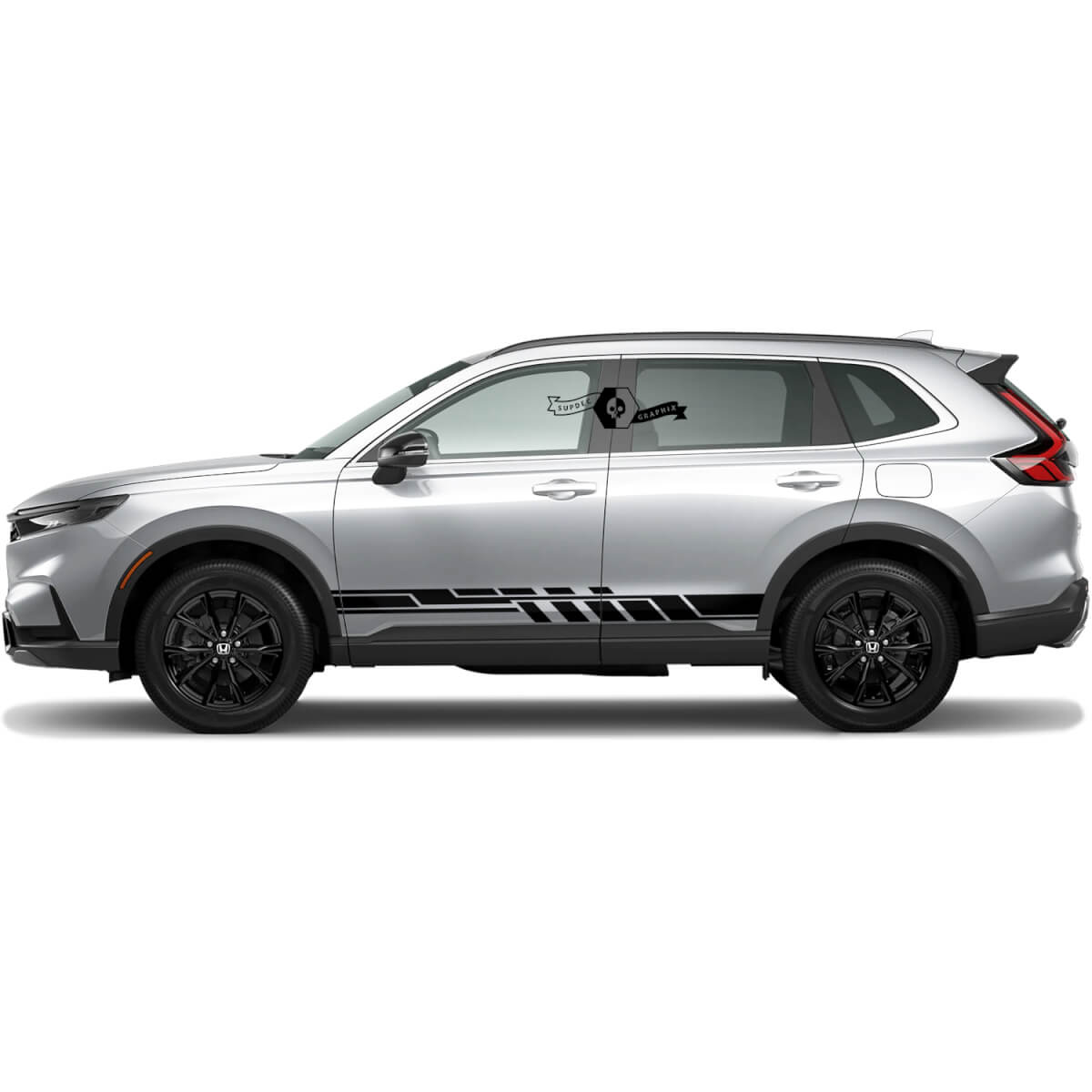 Pair Honda CR-V 2020 2021 2022 2023 Side Rocker Panel Lines Dual Inverse Stripes Vinyl Decal Sticker Graphics
