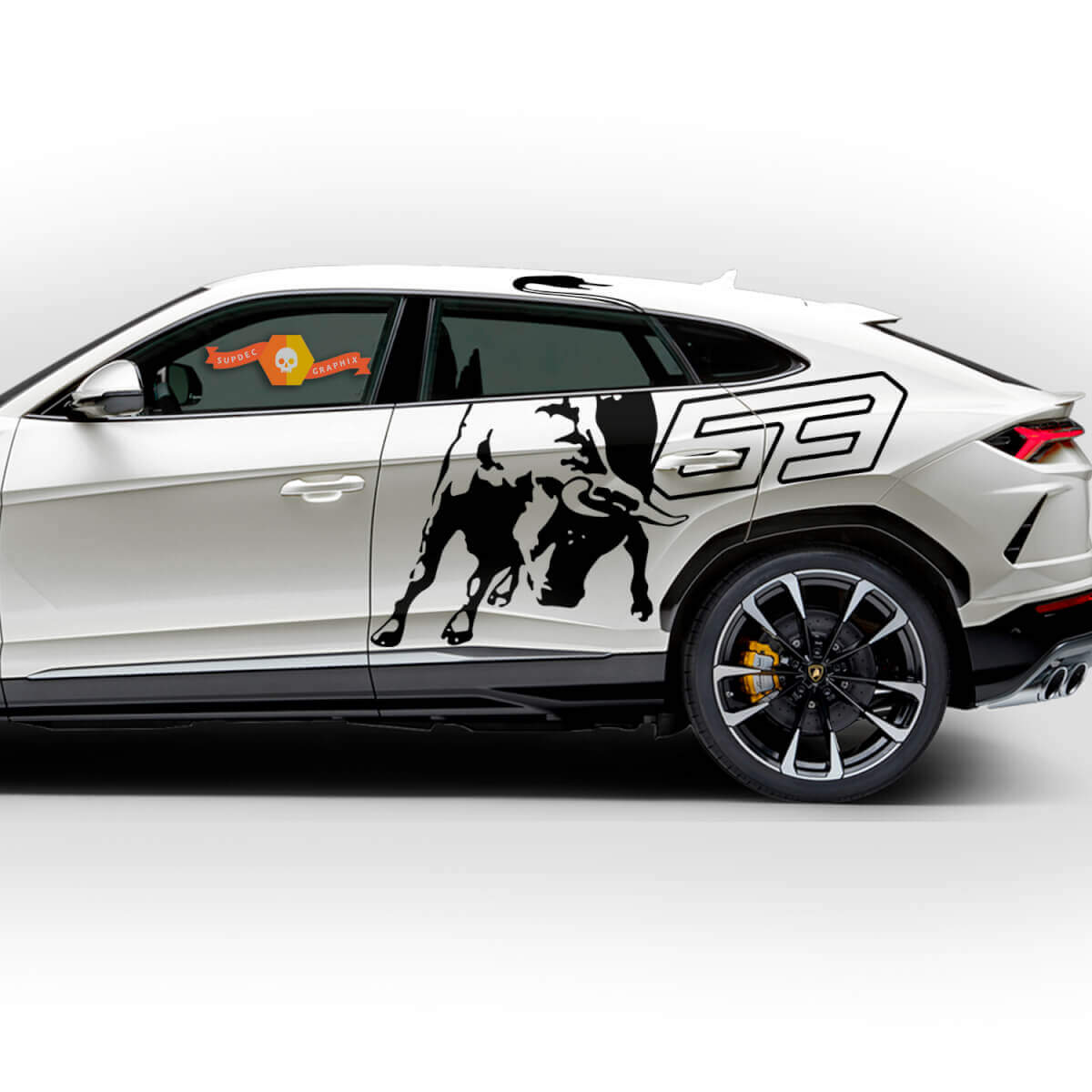 Pair Lamborghini Urus 2021 2022 2023 Side Doors Wrap Logo Splash Vinyl Decal Sticker Graphics