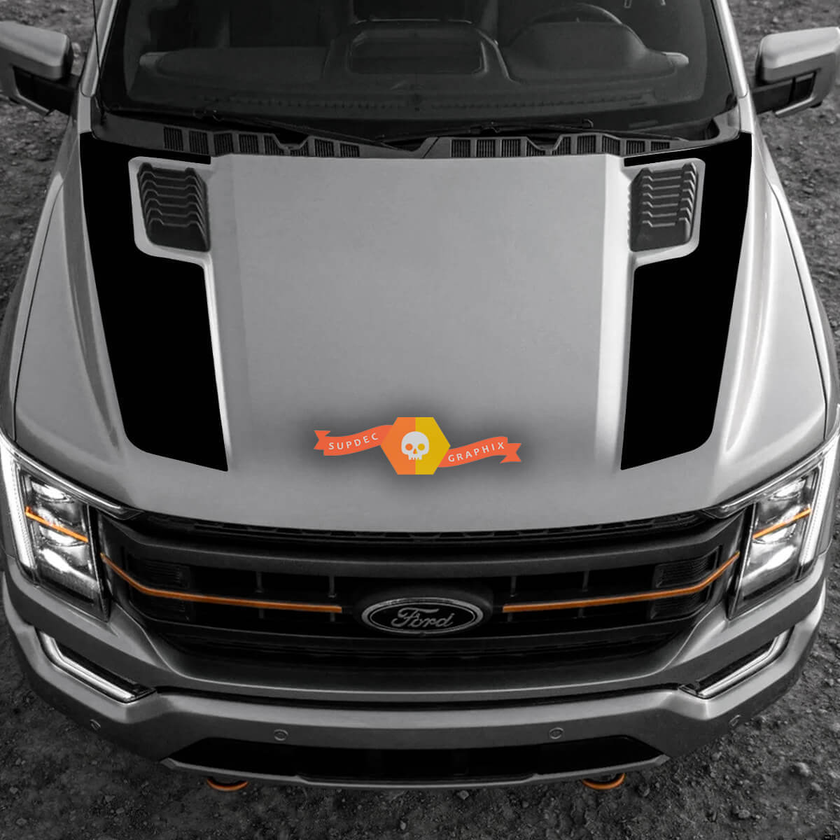 Double Hood Stripes Vinyl Decals for Musclecar truck Tremor 2022-2023