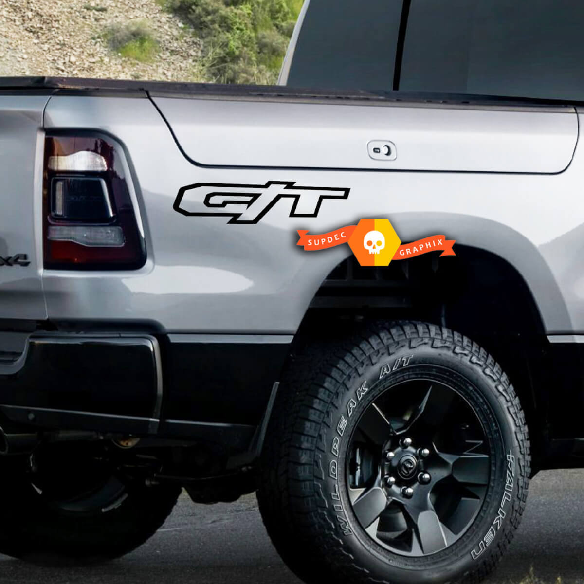 G/T Bed Side Vinyl Decals Kit for Dodge RAM 1500 Laramie & Rebel