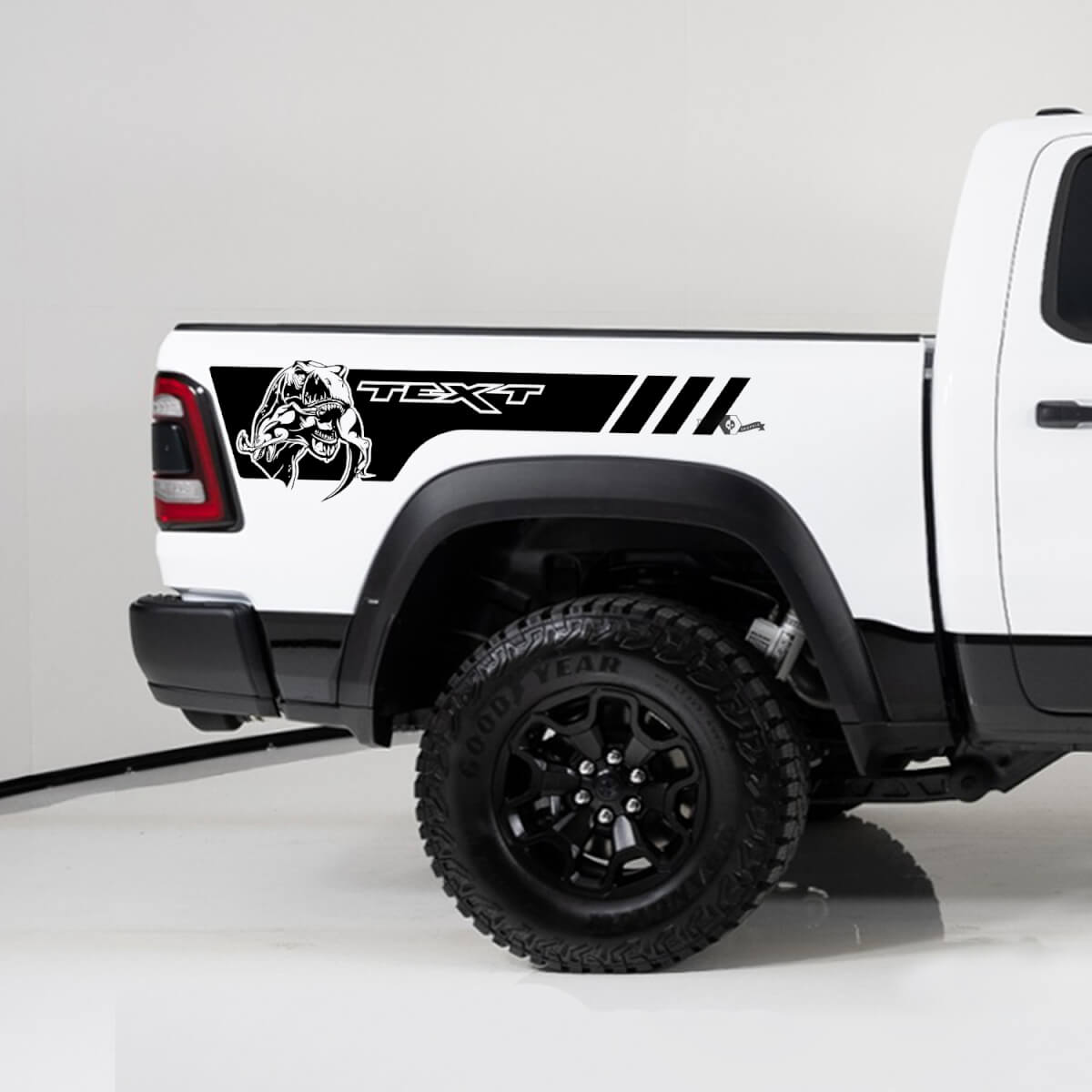 TRX Style Custom Text Bedside Vinyl Decal KIt for Dodge Ram 1500 TRX Rebel