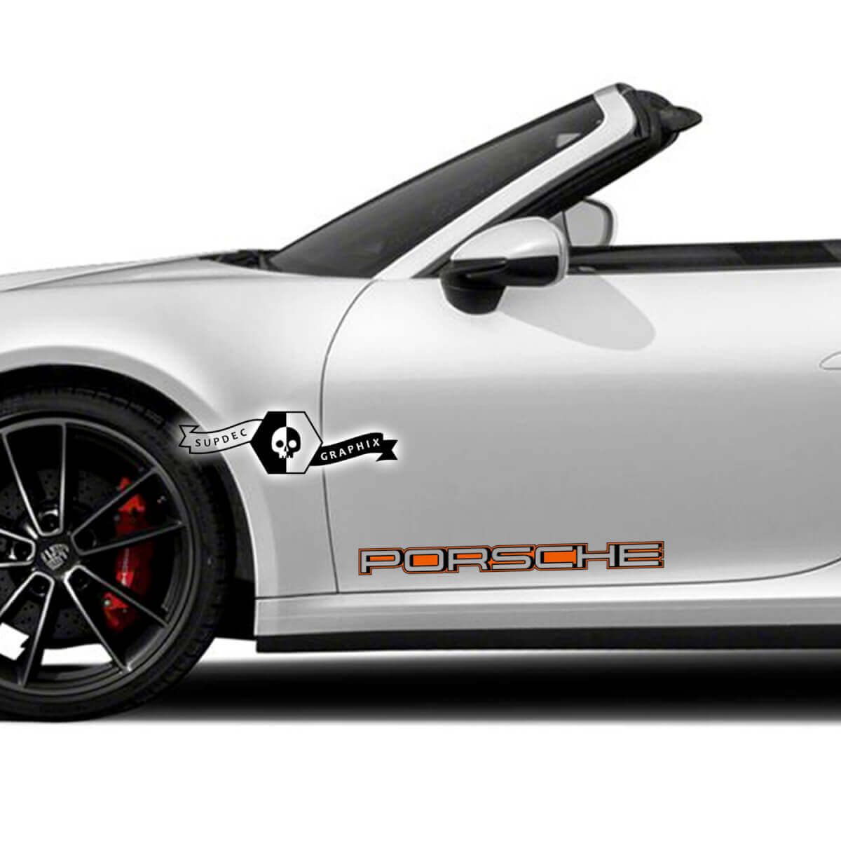 2 Porsche 911Carrera 2 Colors Shadow Side Doors Kits Decals Stickers