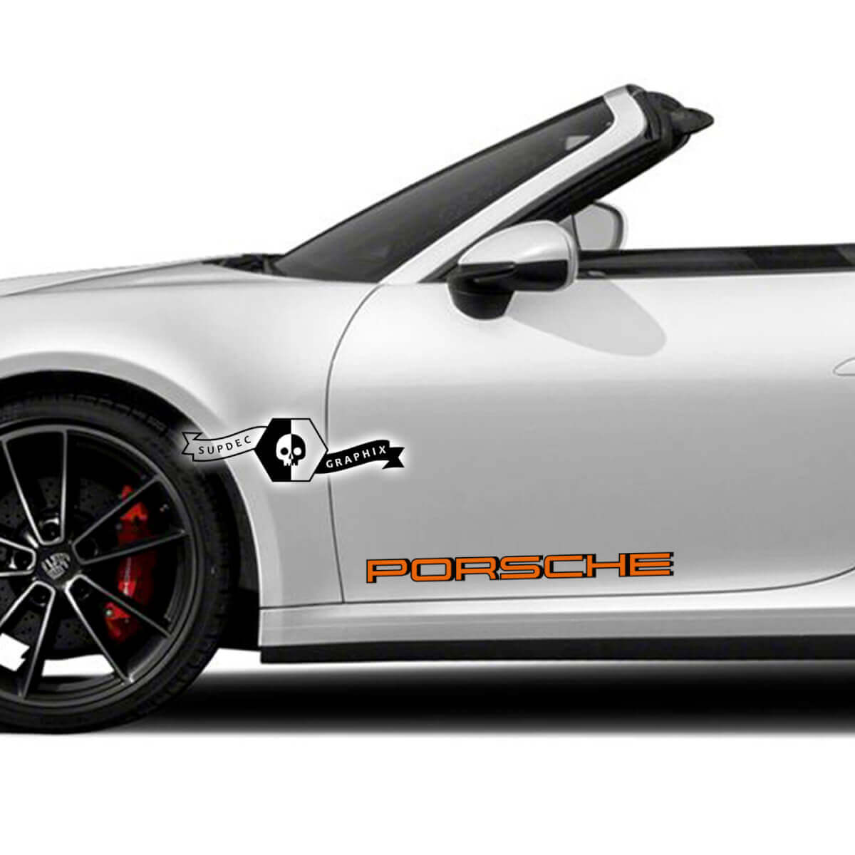 2 Porsche 911Carrera 2 Colors Shadow Side Doors Kits Decal Sticker