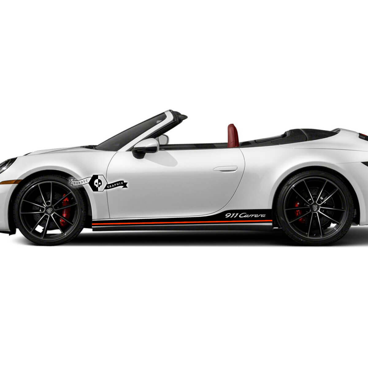 2 Porsche 911 Porsche Carrera Rocker Panel 2 Colors Accent Line Side Stripes Doors Kits Decals Stickers