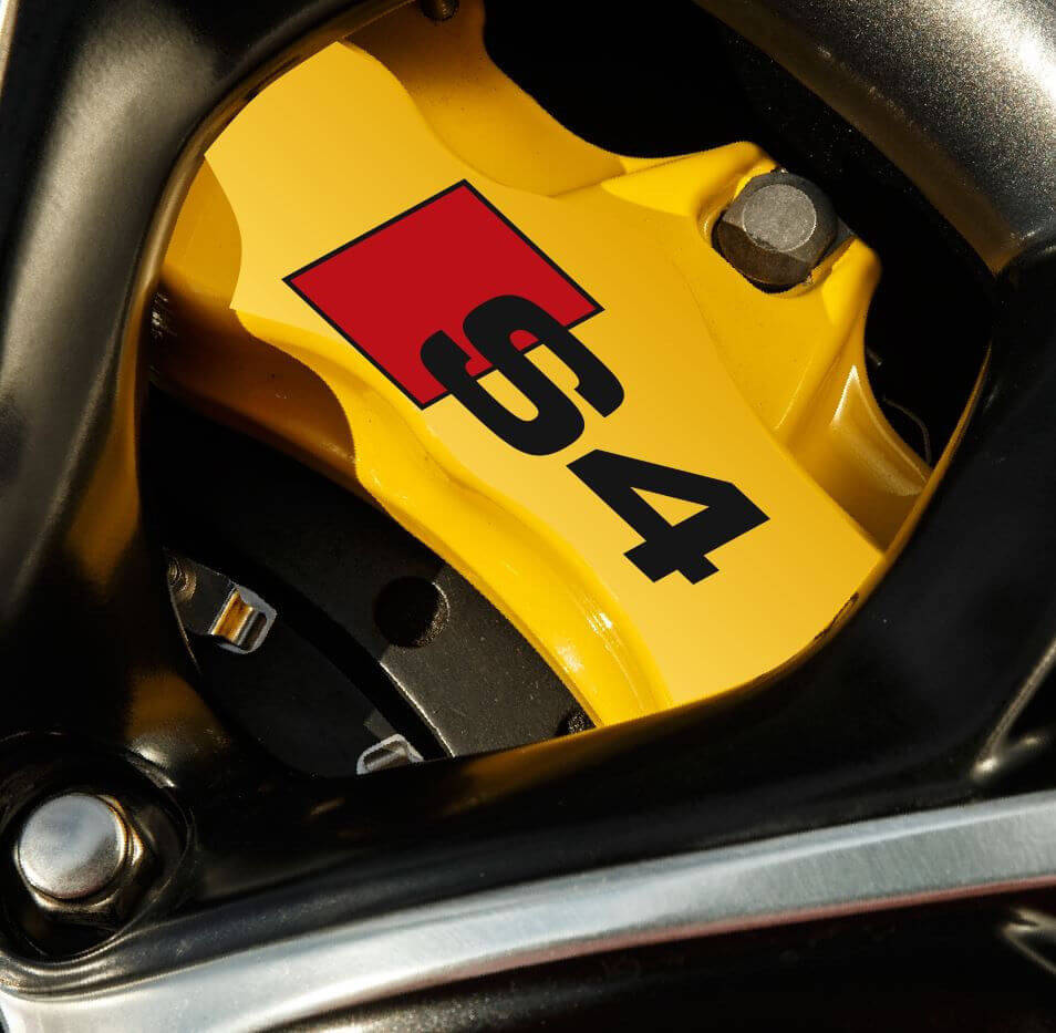 2 x Audi S4 Brake Caliper Decals Stickers Vinyl Emblem Graphics