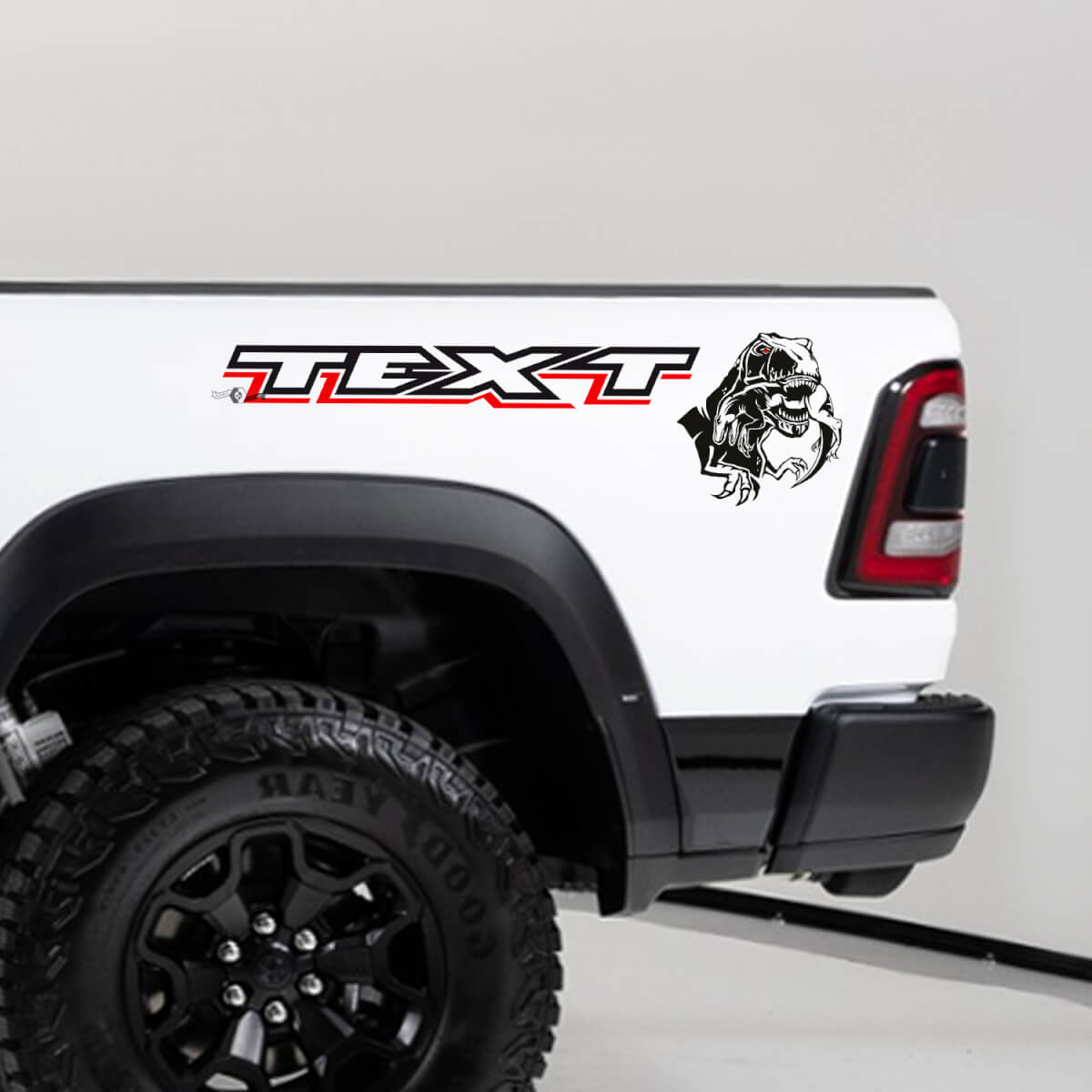 TRX Eating Raptor Bedside Vinyl Decal Kit for Dodge Ram TRX 2023