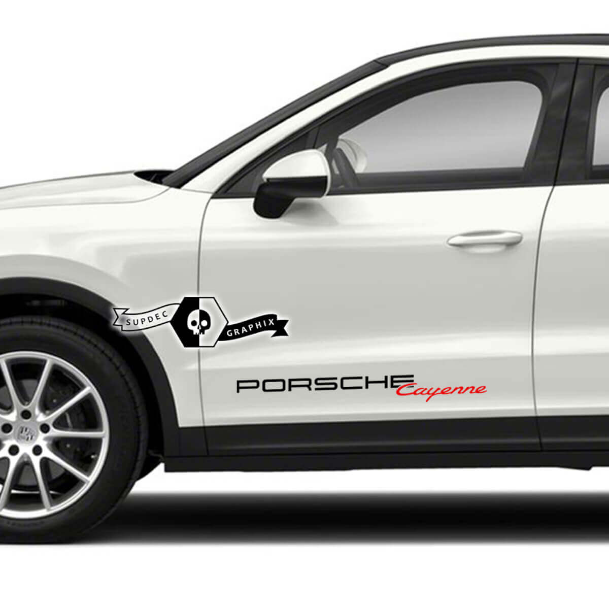 2 Porsche Cayenne Side Doors Kits Logo Decals Stickers 2 Colors