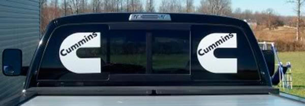 Cummins Power 4x4 Rear Window Vinyl Decal Set for Dodge Ram