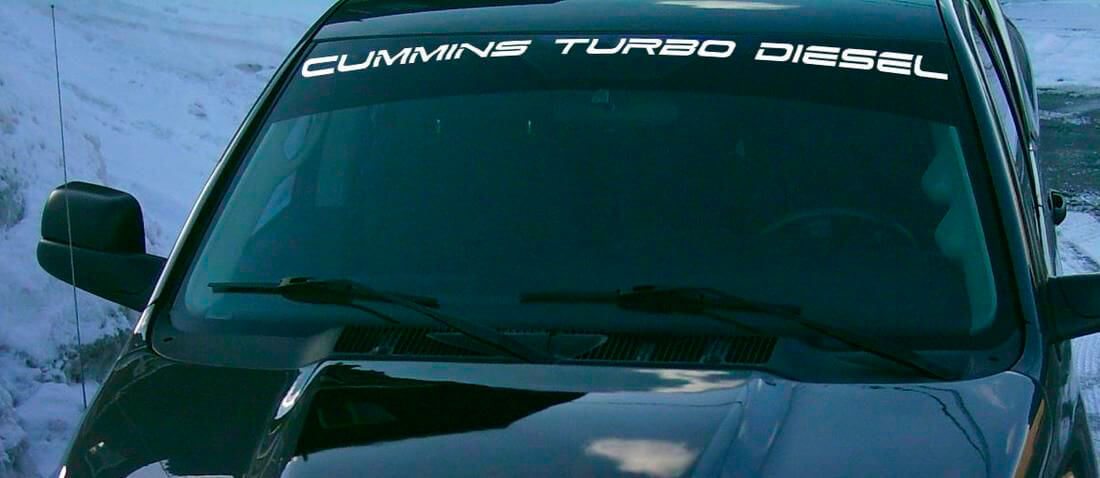 Cummins Turbo Diesel Windshield Vinyl Sticker for Dodge Ram Truck