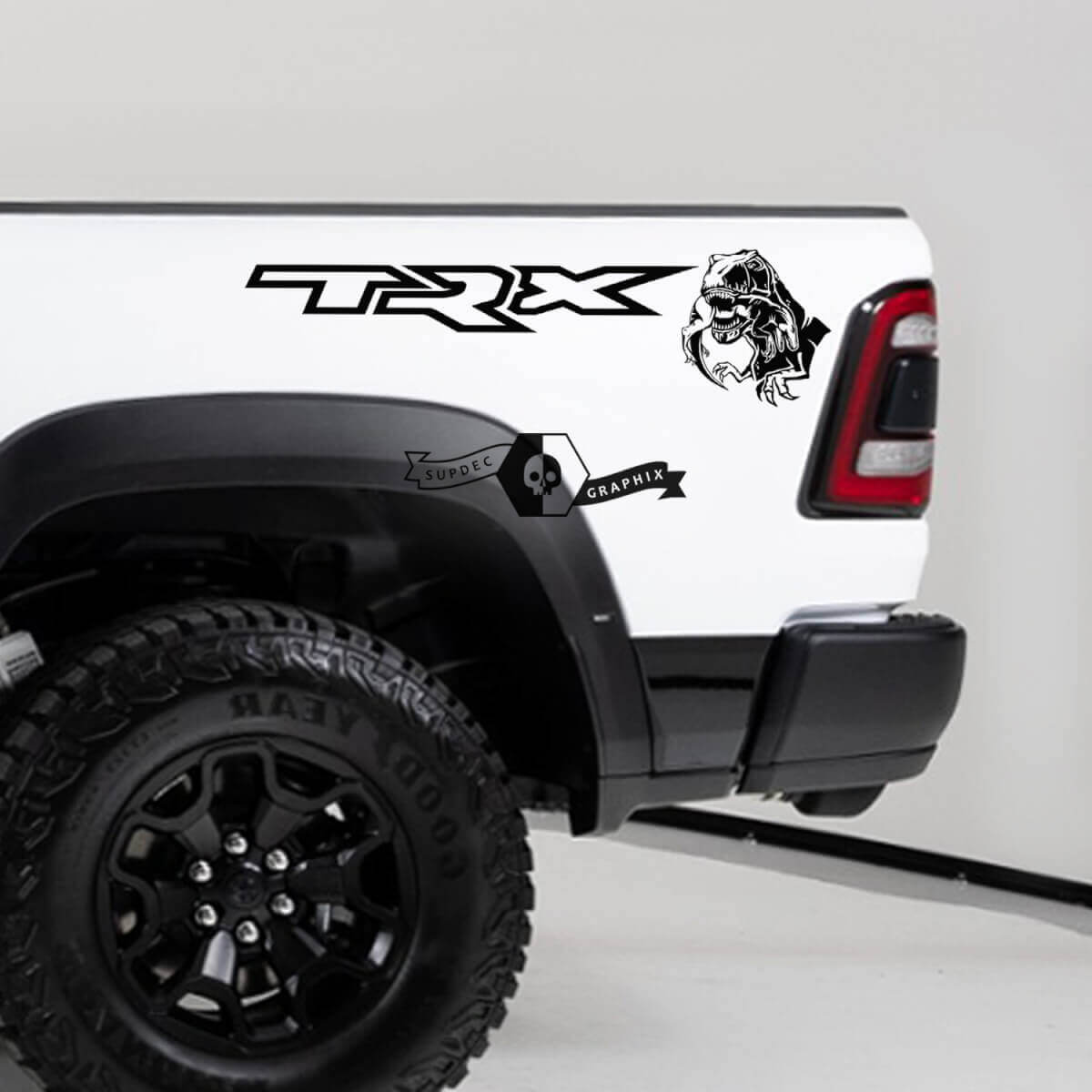 Pair TRX Eating Raptor Bed Side Sticker Decal Truck Vinyl Graphic #2 for Dodge Ram TRX