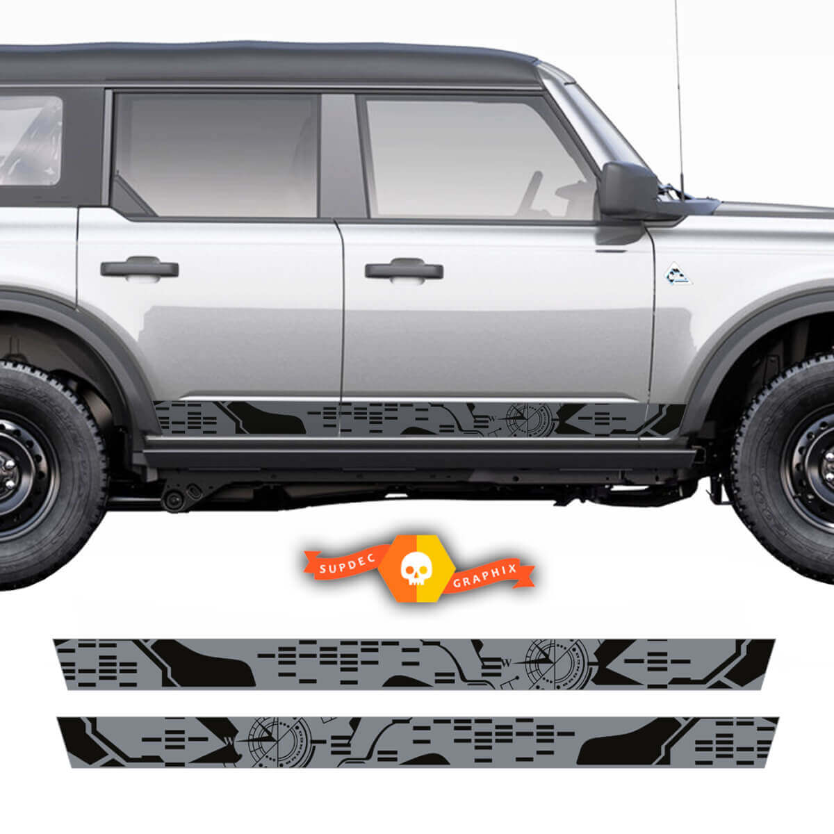 Compass Side Stripes Vinyl Decal for Musclecar horse