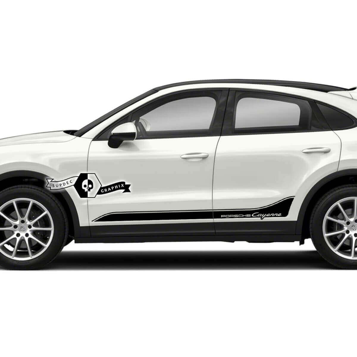 2-Piece Rocker Panel Side Stripe Decals for 2023 Porsche Cayenne