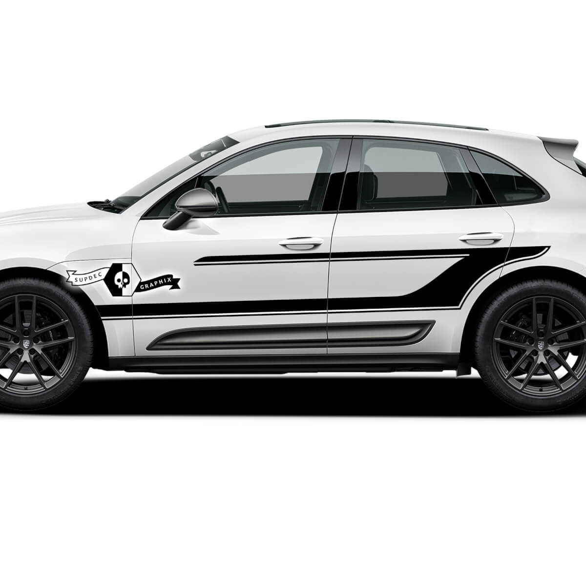 2x Porsche 2023 Porsche Macan T1 Side Trim Logo Stripes Doors Decals Stickers