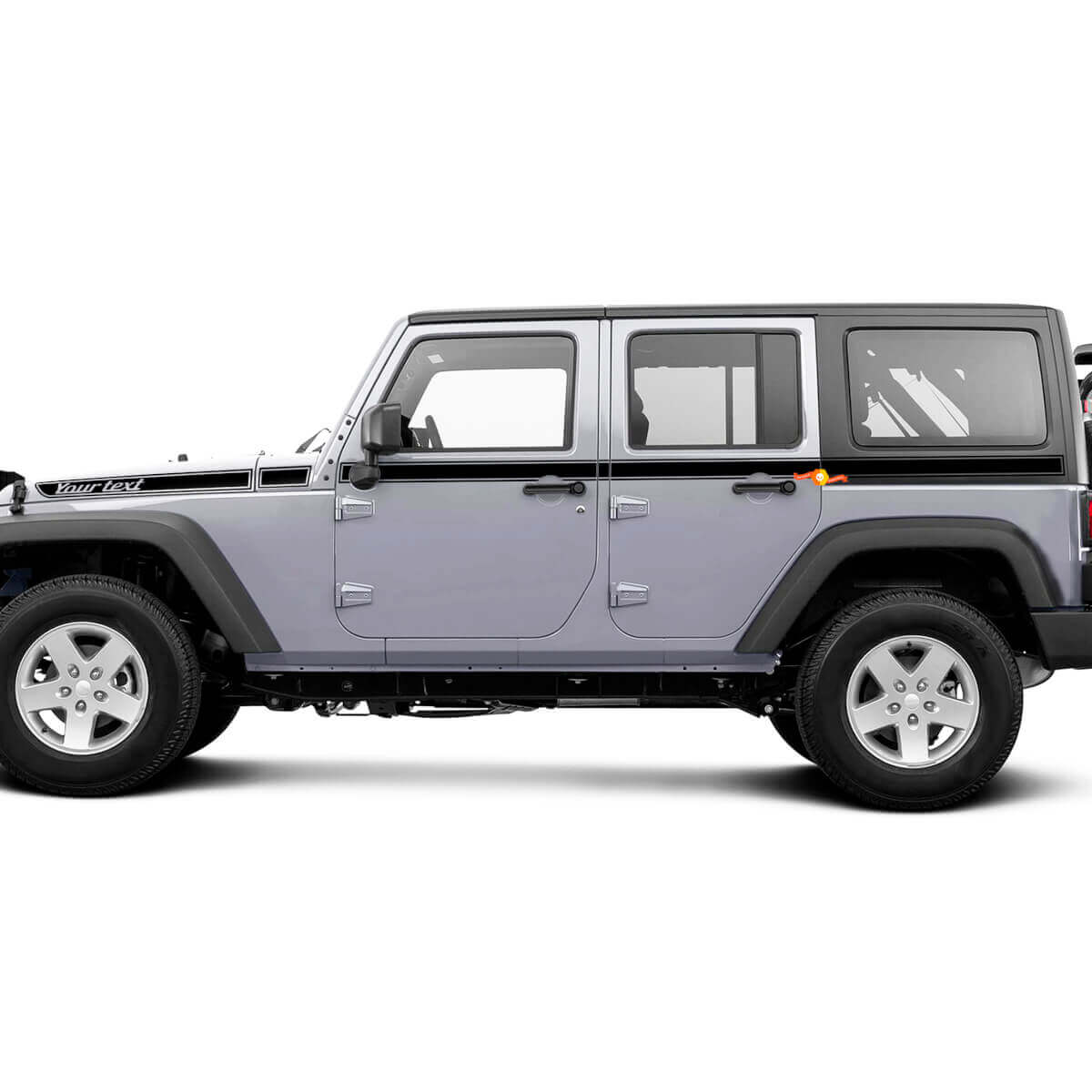 Retro Side Door All Over Car Length Vinyl Decal Sticker Graphics for Jeep Wrangler JK 2 or 4 Door
