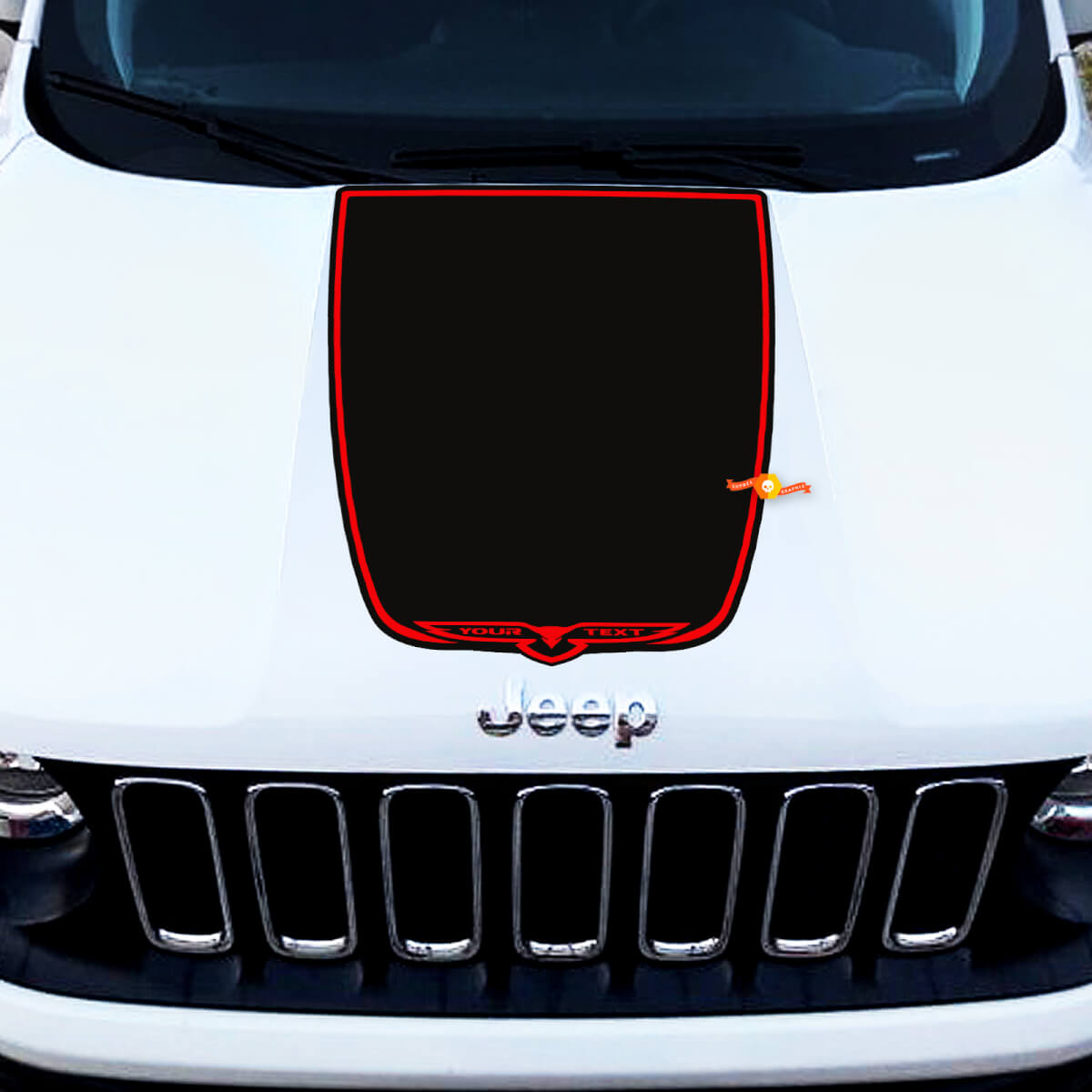 Trailhawk Black Satin Vinyl Hood Decal Sticker Graphic for Jeep Cherokee Trailhawk
