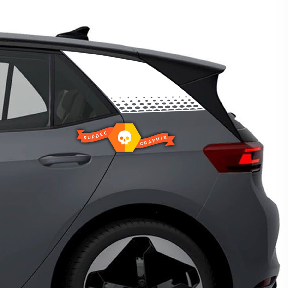 Pair Volkswagen VW ID3 Graphics Dotted Rear Fender Vinyls Stickers Decals