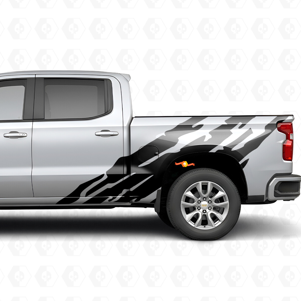 Jagged Bedside Vinyl Stripes for Chevrolet Silverado 1500 T1XX 2019-2026