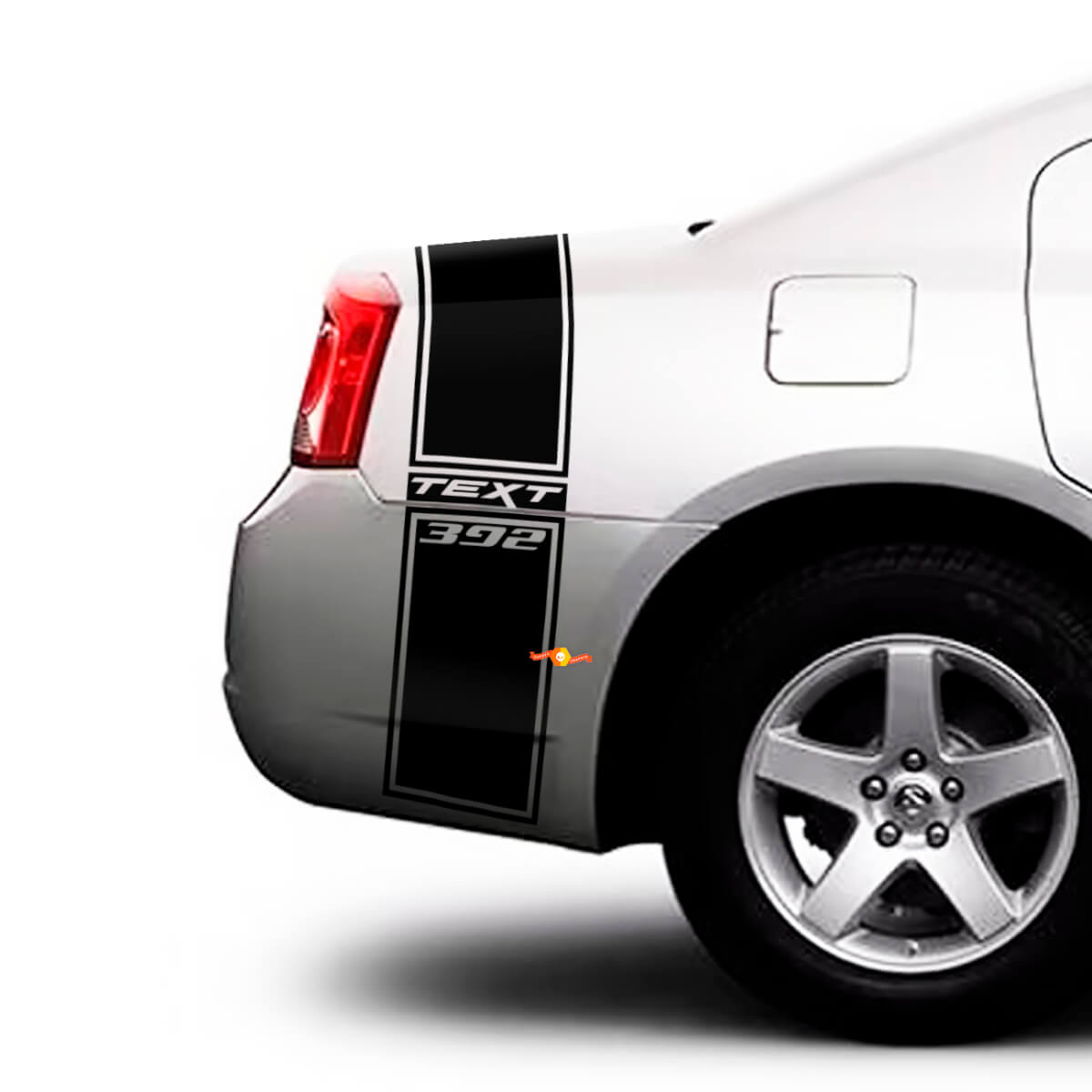 Custom Text 392 Stripes Bedside Trunk Vinyl Decal Sticker for Dodge Charger 2009-2015