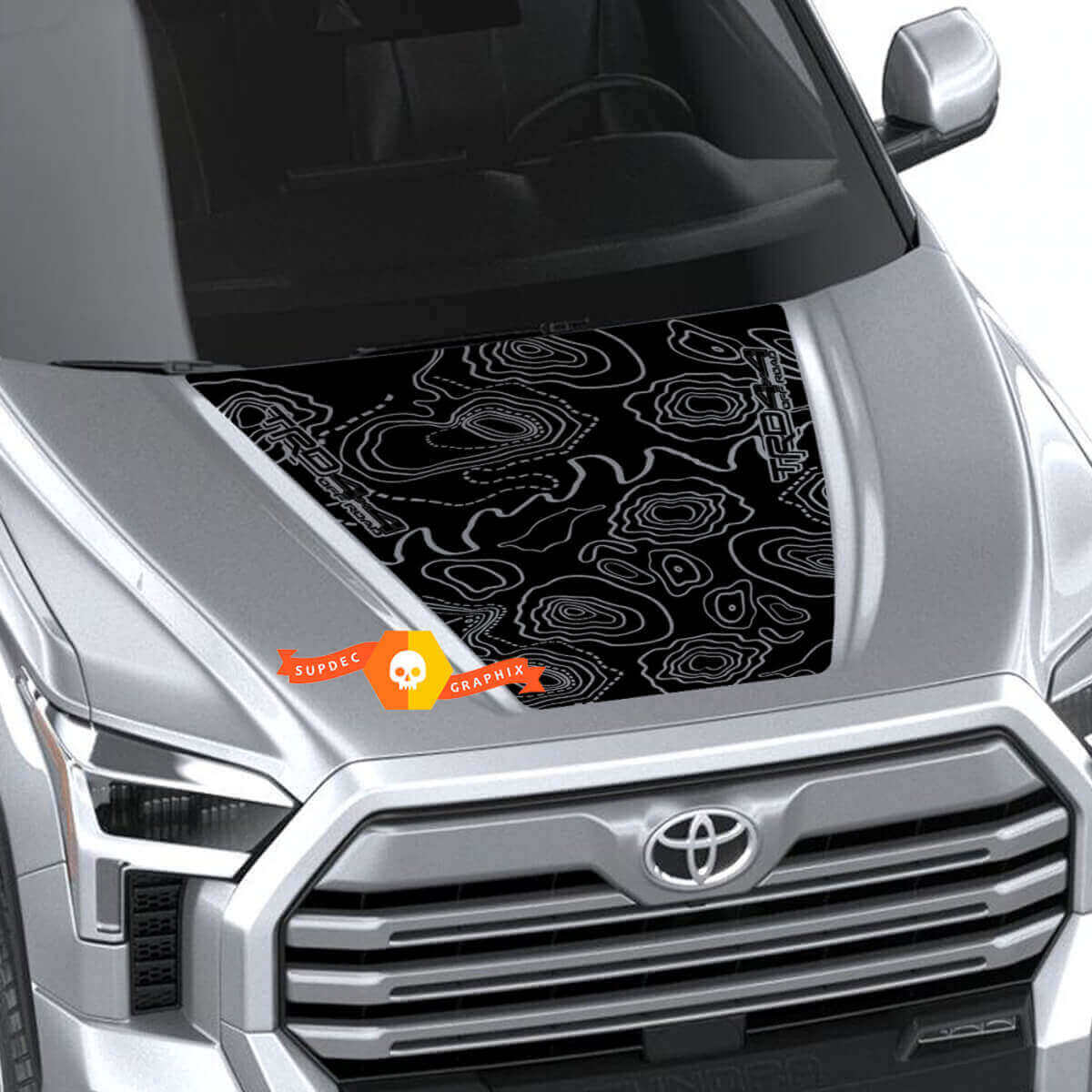 TRD-Style Topographic Map Hood Vinyl Decal Sticker for Toyota Tundra 2021+