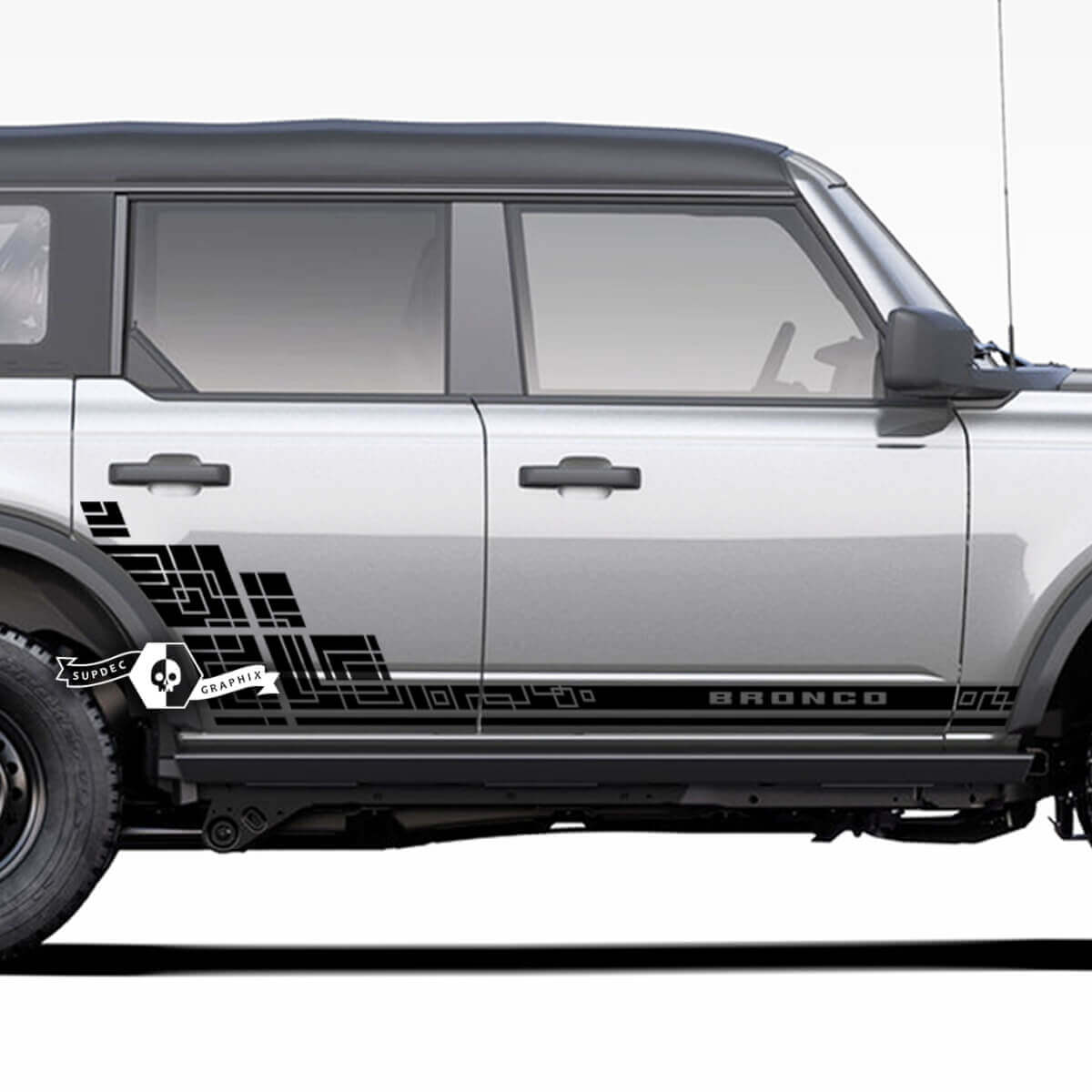 Side Door Geometric Splash Graphics Decal Stickers for Ford Bronco