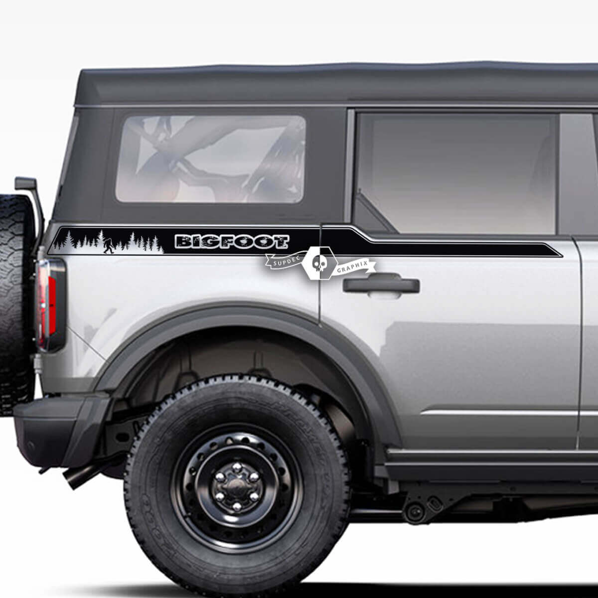 Bed Fender Forest Bigfoot Side Stripes Decal Stickers for Musclecar horse